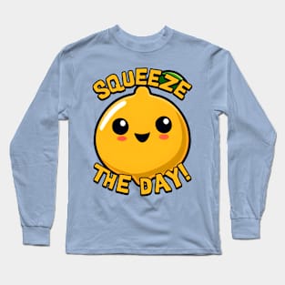 Squeeze The Day! Cute Lemon Cartoon! Long Sleeve T-Shirt